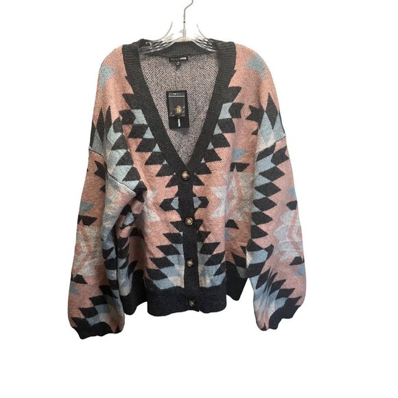 NWT Fashion Nova  Came to Chill Printed Cardigan sweater Size med - Picture 1 of 8
